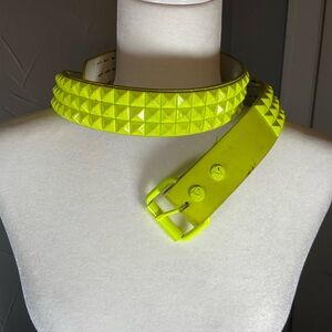 Vintage 2000s Hot Topic Leather Studded Belt Pyramid Studs Punk Goth